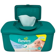 팸퍼스 베이비 와이프 프레시 통 유아물티슈 캡형, 72개입, 1세트