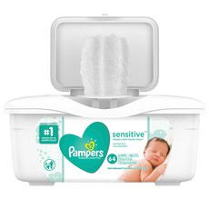 팸퍼스 베이비 와이프 센서티브 통 물티슈 용기형, 64매입, 1세트