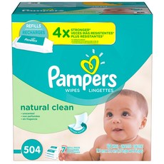 팸퍼스 베이비 와이프 내츄럴 클린 7X 물티슈 리필형, 504개입, 1세트