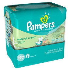 팸퍼스 베이비 와이프 내츄럴 클린 3X 물티슈, 192개입, 1세트