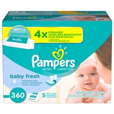 팸퍼스 베이비 와이프 프레시 5X 유아물티슈 리필형, 360매, 1세트