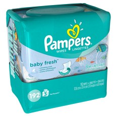 팸퍼스 베이비 와이프 프레시 3X 유아물티슈 캡형, 192개입, 1세트