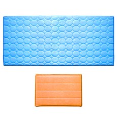 아레스 주방매트 사각 머드 + 원형, 블루