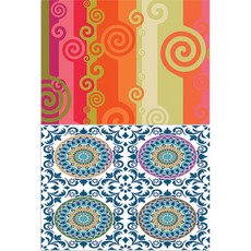 Roem Design 矽膠餐墊 風1 + 迷人, 混合顏色, 385 x 285 mm, 厚度 1mm, 1個