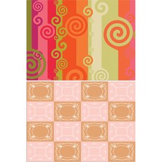 Roem Design 矽膠餐墊 風1 + 圖案3, 混合顏色, 385 x 285 mm, 厚度 1mm, 1個