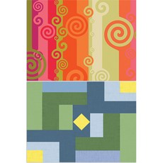 ROEM DESIGN 矽膠餐墊 風1 + 七巧圖案4, 混合顏色, 385 x 285 mm, 厚度 1mm, 1個