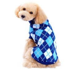 ZEZEPET 半高領格紋針織寵物狗服飾, G109PDFC004