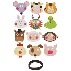 Magic Castle 角色扮演故事髮箍 十二生肖套組 + 創作童話CD, 混合顏色