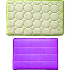 아레스 주방매트 사각 퍼플 + 원형, 그린