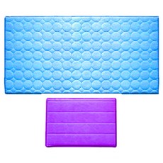 아레스 주방매트 사각 퍼플 + 원형, 블루