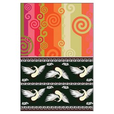 Roem Design 矽膠餐墊 風1 + 鶴, 混合顏色, 385 x 285 mm, 厚度 1mm, 1個