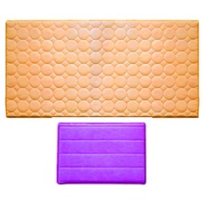 아레스 주방매트 사각 퍼플 + 원형, 머드