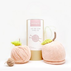 Mellow 寶寶蜜桃帽編織材料包, 1套, 珊瑚色