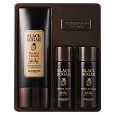 SKINFOOD Black Sugar男士護膚保養組, 面霜 78ml + 爽膚水 30ml + 乳液 30ml, 1套