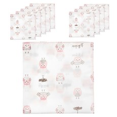자연생각 부엉이 가제손수건 10p
