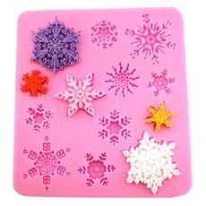 눈꽃 결정 13구 실리콘 수제 몰드, 랜덤 발송