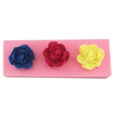 10mm 반 입체 장미 3구 실리콘 수제 몰드 2p, 랜덤 발송