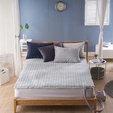 밀크디자인 솔리드 극세사 온수매트 커버 Q 그레이, 1개