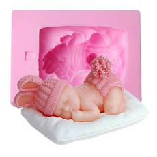 沉睡寶寶 1孔 石膏香氛矽膠手工模具, 單一顏色