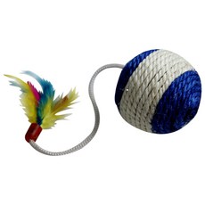 ECODY 羽毛鼠標繩寵物玩具藍色, 混色, 3片