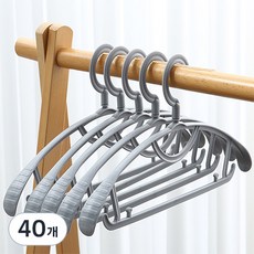 Franconde 防滑無彈塑料西裝衣架, 灰色, 40個