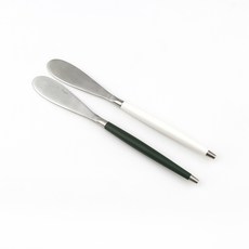 Bogen 韓國製造 Levian 緞面餐具 奶油刀 2件組, 1套, 白色, 深綠色