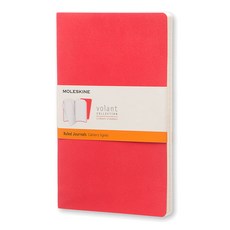 몰스킨 볼란트 저널 룰드 수첩 라지 소프트, Geranium Red + Scarlet Red, 1개