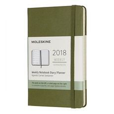 몰스킨 클래식 2018 12M 위클리 다이어리 하드, Elm Green