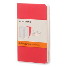 몰스킨 볼란트 저널 룰드 수첩 엑스스몰 소프트, Geranium Red + Scarlet Red, 1개