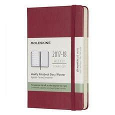몰스킨 클래식 2018 18M 위클리 다이어리 하드, Berry Rose