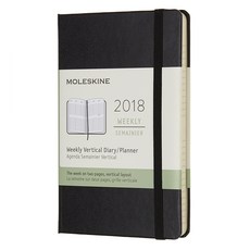 몰스킨 클래식 2018 12M 위클리 다이어리 세로형 하드, Black