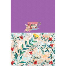 LoemDesign 矽膠餐墊 一杯茶 + 花田2, 混合顏色, 385 x 285 mm, 厚度 1mm, 1個