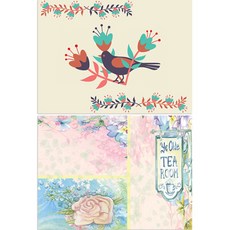 LoemDesign 矽膠餐墊 黑鳥 + 下午茶時光, 混合顏色, 385 x 285 mm, 厚度 1mm, 1個