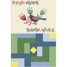 LoemDesign 矽膠餐墊 黑鳥 + 七巧板圖案, 4, 385 x 285 mm, 厚度 1mm, 1個