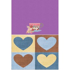 LoemDesign 矽膠餐墊 一杯茶 + 愛心, 混合顏色, 385 x 285 mm, 厚度 1mm, 1個