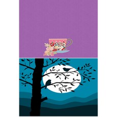 LoemDesign 矽膠餐墊 一杯茶 + 樹與鳥, 混合顏色, 385 x 285 mm, 厚度 1mm, 2個