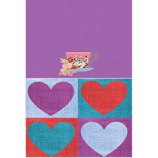 LoemDesign 矽膠餐墊 一杯茶 + 愛心뿅, 混合顏色, 385 x 285 mm, 厚度 1mm, 1個