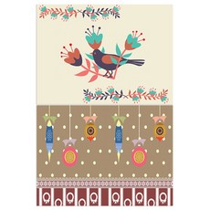 Roem Design 矽膠餐墊 黑鳥 + 樂趣, 混合顏色, 385 x 285 mm, 厚度 1mm, 1個