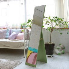 보우데코 싱글룸 가구 전신거울 300 x 1550 mm, 그린워시