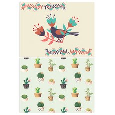 Roem Design 矽膠餐墊 黑鳥 + 多肉仙人掌2, 混合顏色, 385 x 285 mm, 厚度 1mm, 1個