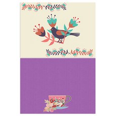 Roem Design 矽膠餐墊 黑鳥 + 一杯茶, 混合顏色, 385 x 285 mm, 厚度 1mm, 1個