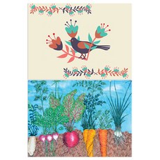 Roem Design 矽膠餐墊 黑鳥 + 菜園, 混合顏色, 385 x 285 mm, 厚度 1mm, 1個