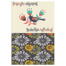 Roem Design 矽膠餐桌墊 黑鳥 + 花朵圖案, 混合顏色, 385 x 285 mm, 厚度 1mm, 1個