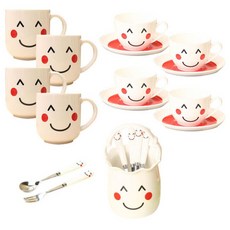 LKmade 骨瓷微笑茶具套組 19p, 1套, 6種