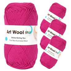 藝術羊毛 8PLY 羊毛 100% 針織紗 4p, 3朵玫瑰