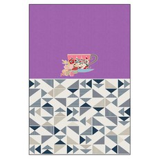 LoemDesign 矽膠餐墊 一杯茶 + 三角圖案, 混合顏色, 385 x 285 mm, 厚度 1mm, 1個