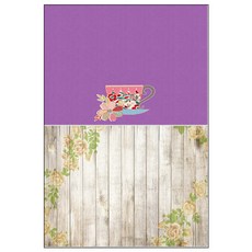 LoemDesign 矽膠餐墊 一杯茶 + 復古玫瑰, 混合顏色, 385 x 285 mm, 厚度 1mm, 1個