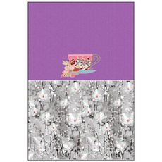 LoemDesign 矽膠餐墊 一杯茶 + 罌粟花, 混合顏色, 385 x 285 mm, 厚度 1mm, 1個