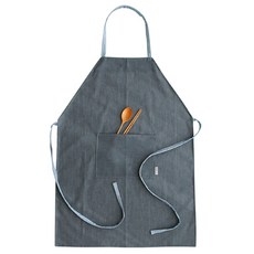 브링미 남여공용 와이드형 Ver.2 방수앞치마, 멜란지 그레이 + 블루 스트라이프, 1개