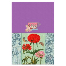 Roem Design 矽膠餐墊 一杯茶 + 花朵圖案, 混合顏色, 385 x 285 mm, 1個